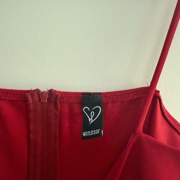 Windsor Red Ruched Mini Dress - Picture 3 of 3